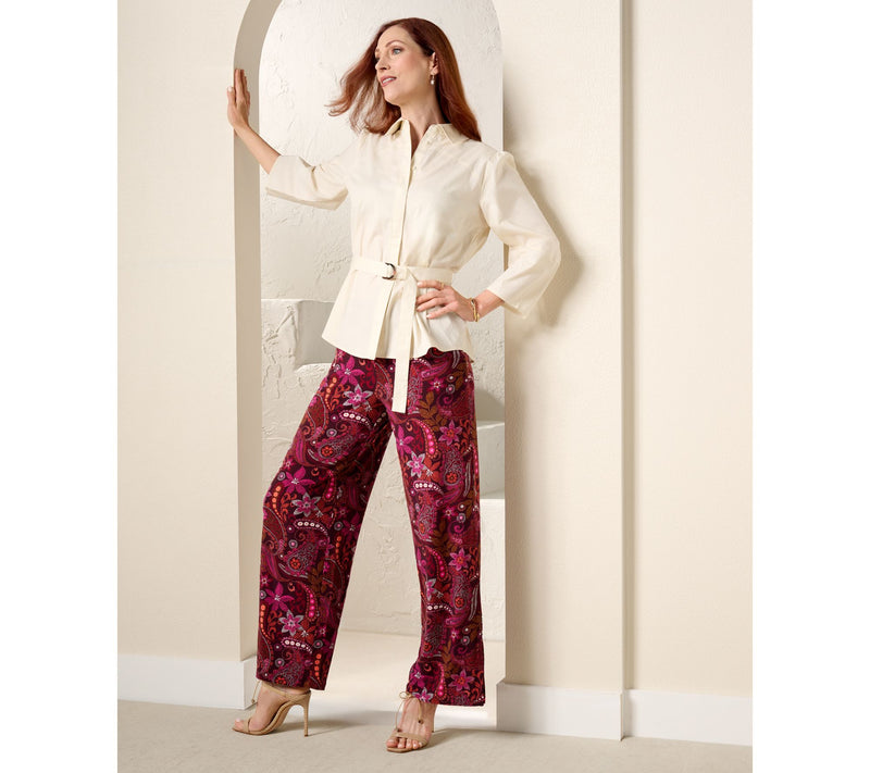 BEAUTIFUL by Lawrence Zarian Poplin Belted 3/4 Sleeve Top — View 7