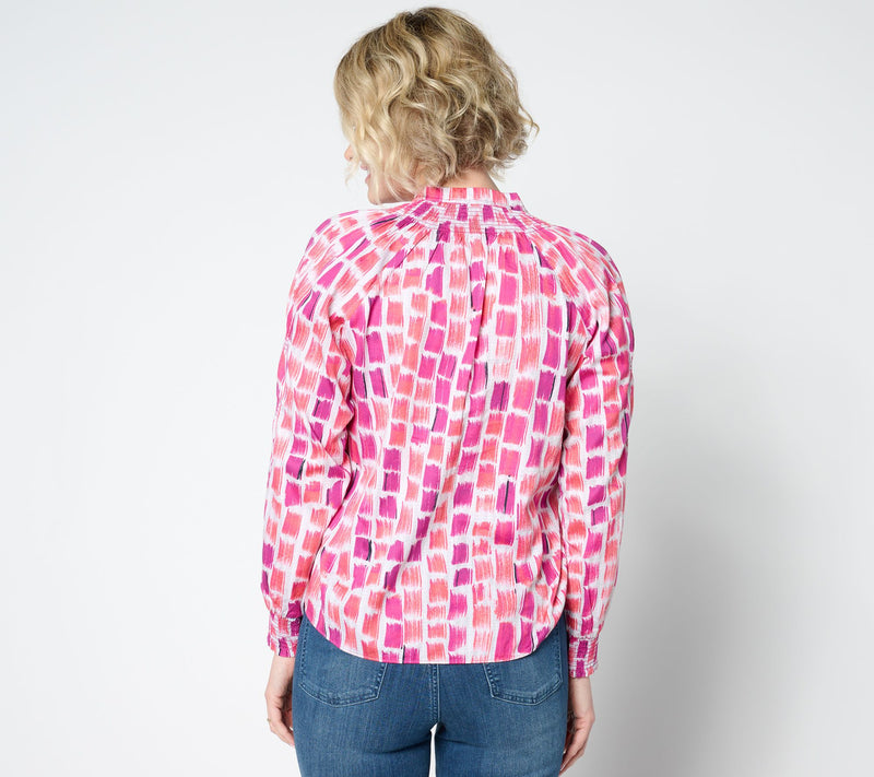 NIC+ZOE Printed Brushstrokes Woven Top — View 2