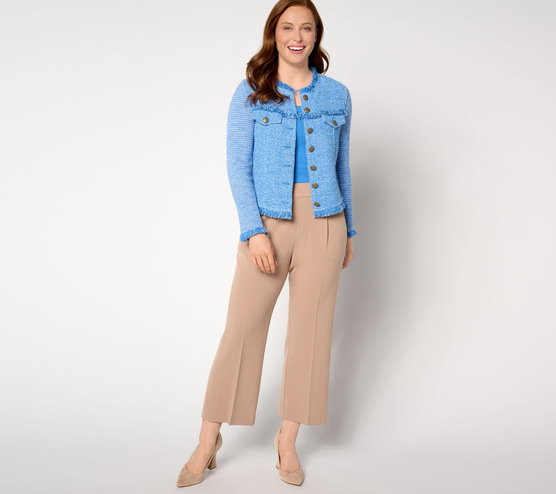 NIC+ZOE Utility Fringe Mix Knit Jacket — View 9