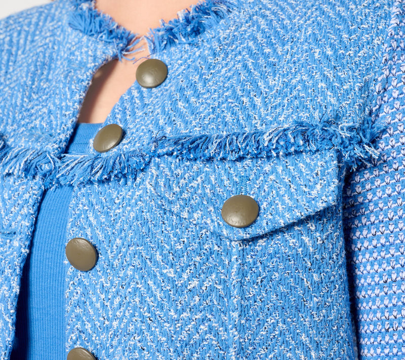 NIC+ZOE Utility Fringe Mix Knit Jacket — View 10