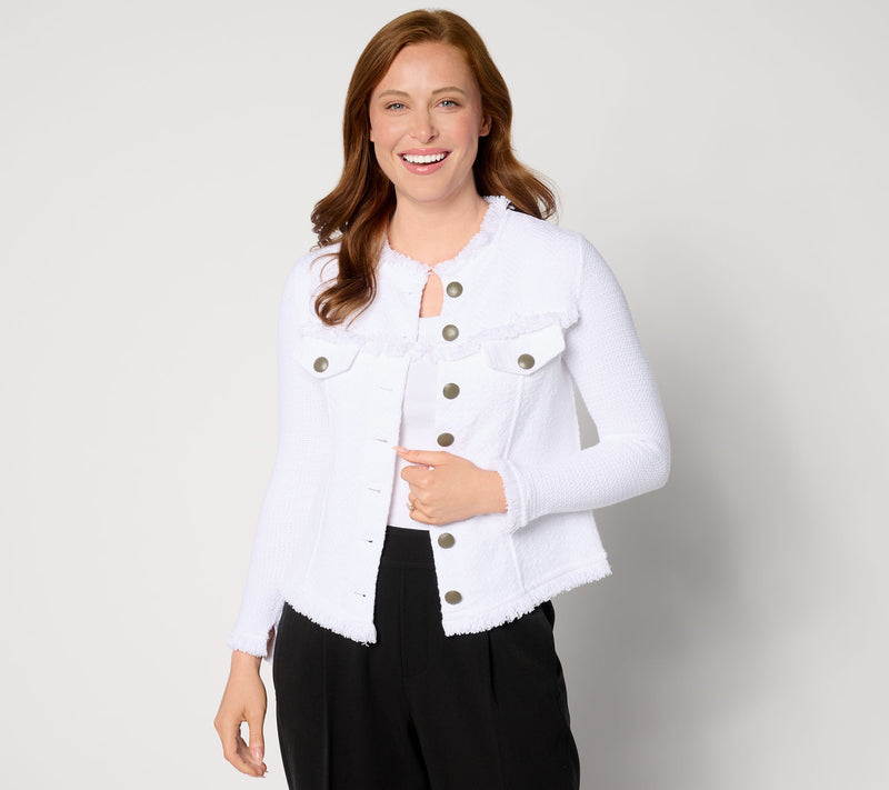 NIC+ZOE Utility Fringe Mix Knit Jacket — View 5