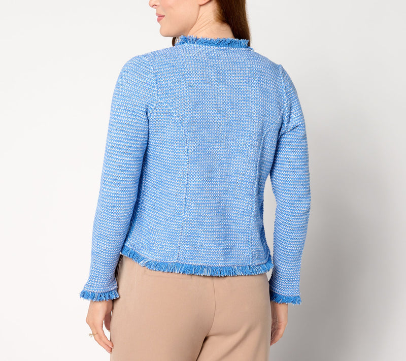 NIC+ZOE Utility Fringe Mix Knit Jacket — View 8