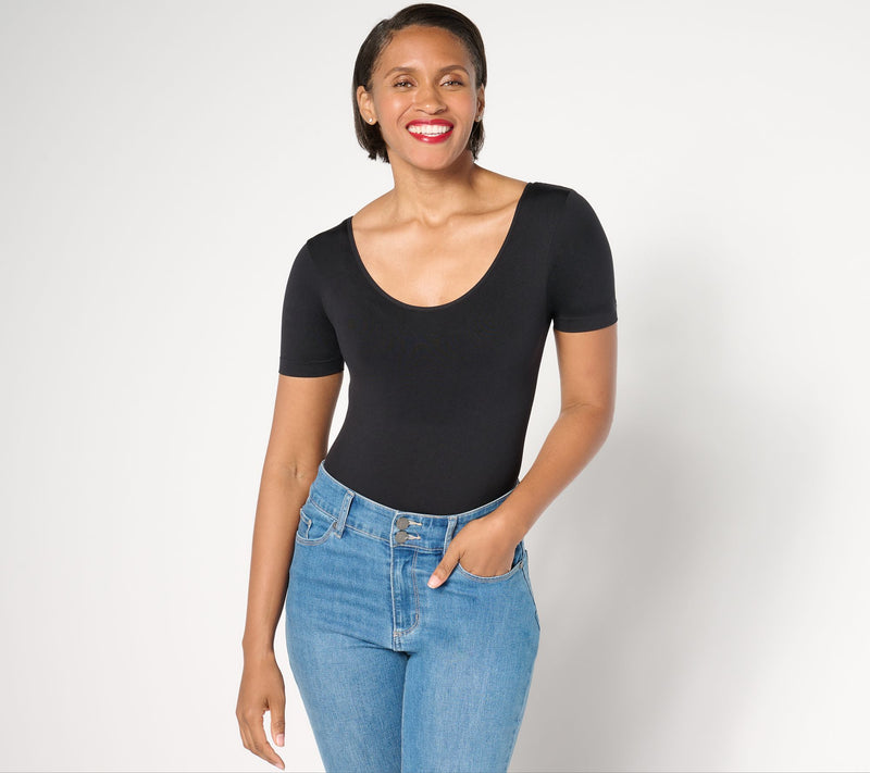 Shapermint All day Everyday Short Sleeve Bodysuit — View 3