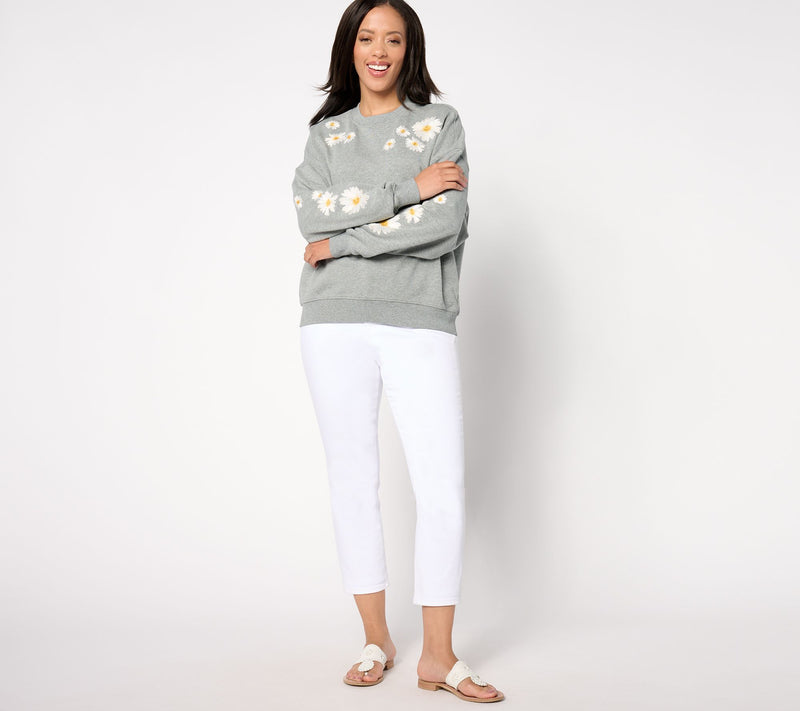 Driftwood Jeans Teddy Crewneck Pullover - Daisy — View 3