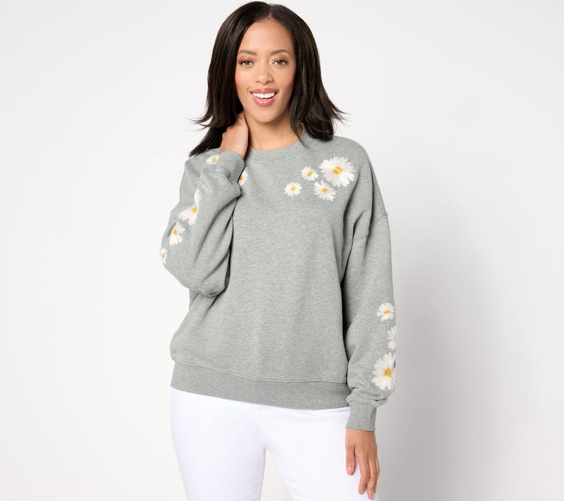 Driftwood Jeans Teddy Crewneck Pullover - Daisy — Main view