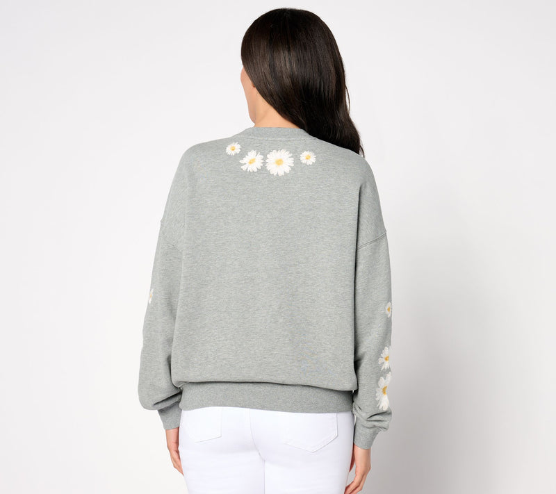 Driftwood Jeans Teddy Crewneck Pullover - Daisy — View 2