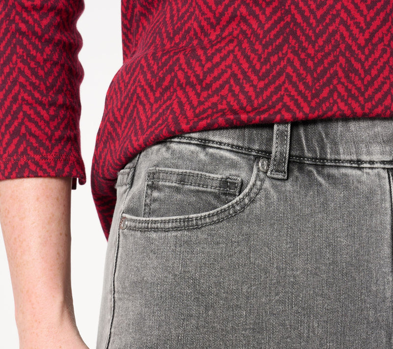 Isaac Mizrahi Live! Regular True Denim Grey Straight Leg Jeans — View 4