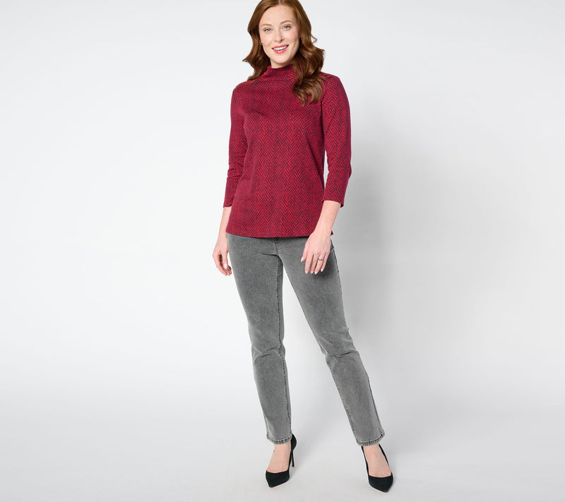 Isaac Mizrahi Live! Regular True Denim Grey Straight Leg Jeans — View 3