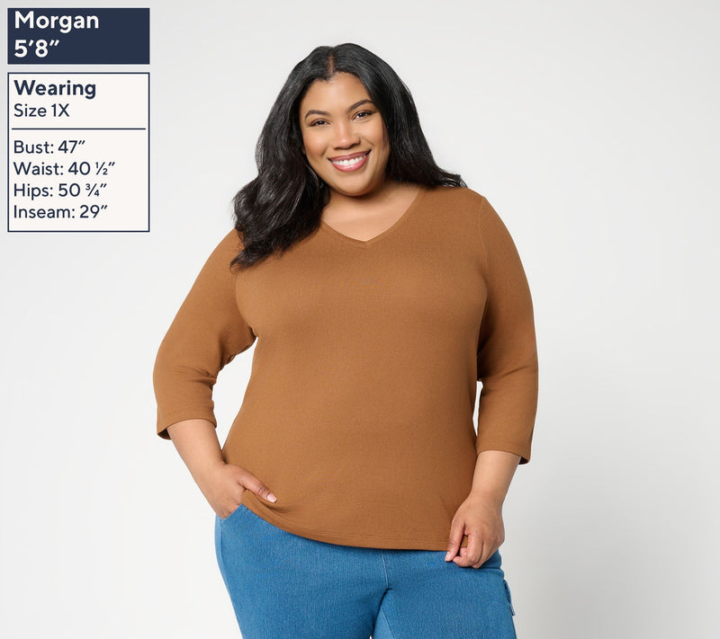 Denim & Co. Essentials Heavenly Jersey 3-Pack 3/4 Sleeve Tops — View 18