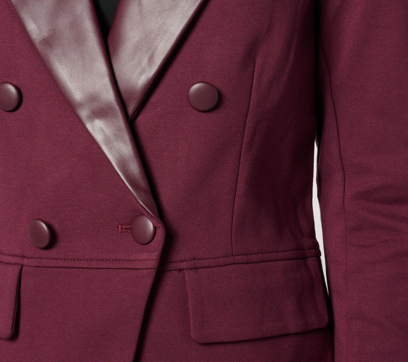 Belle by Kim Gravel Blazer with Faux Leather Trim — View 11