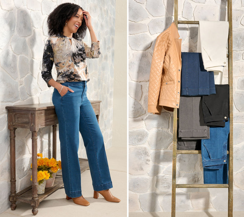 Denim & Co. Signature Tall Indigo Perfect Flex Trouser Jean — View 8