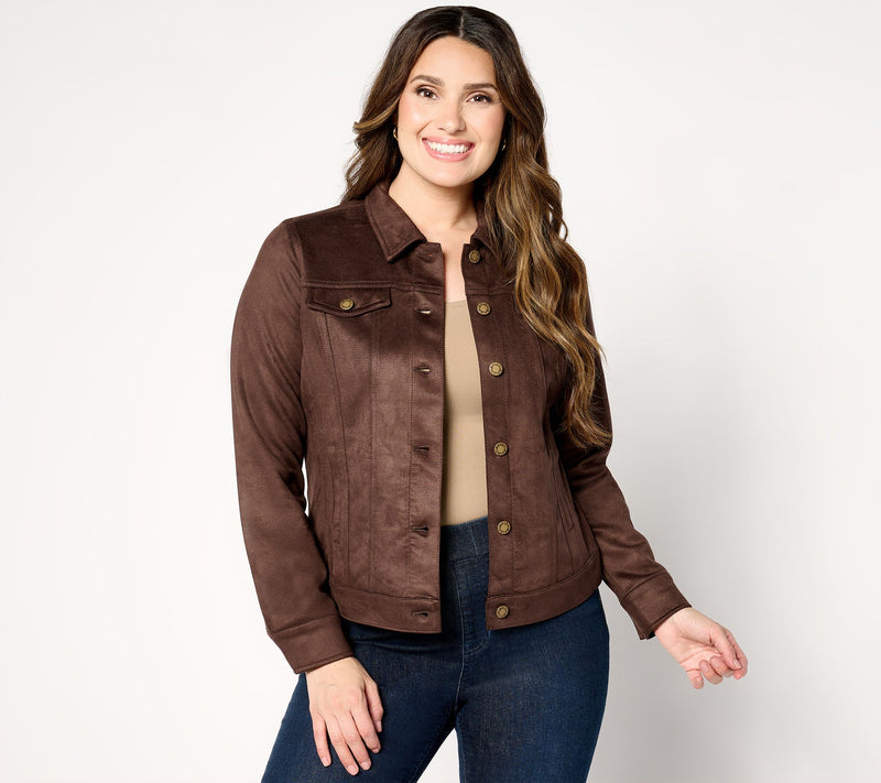 Belle by Kim Gravel PerSuede Me Trucker Jacket — View 12