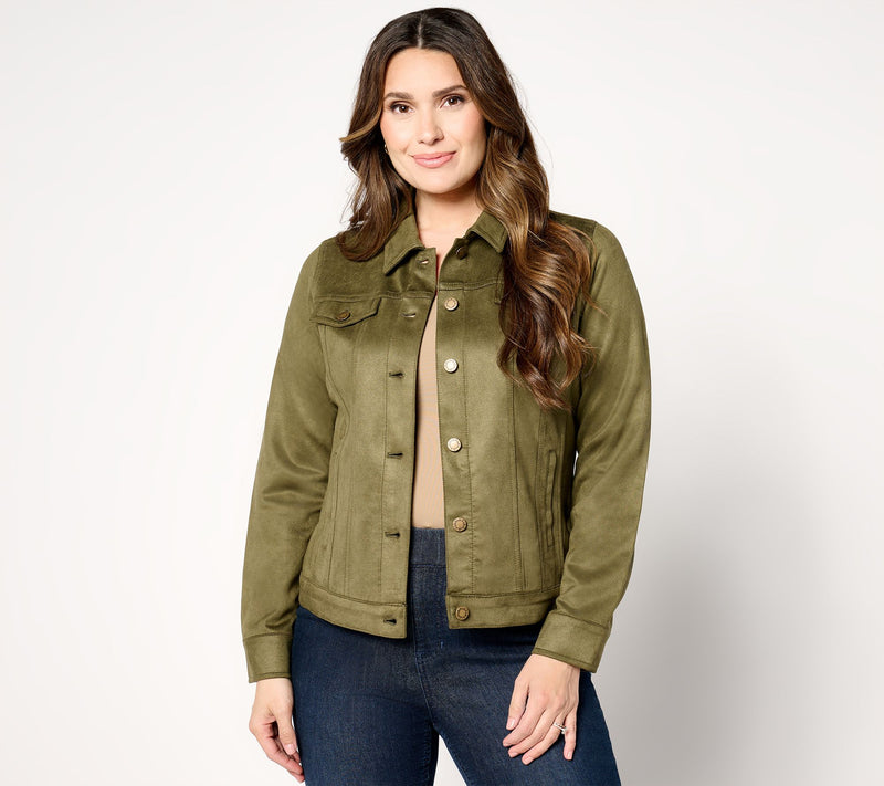 Belle by Kim Gravel PerSuede Me Trucker Jacket — View 13