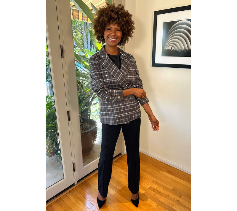 BEAUTIFUL by Lawrence Zarian Silky Ponte Double Button Blazer — View 14