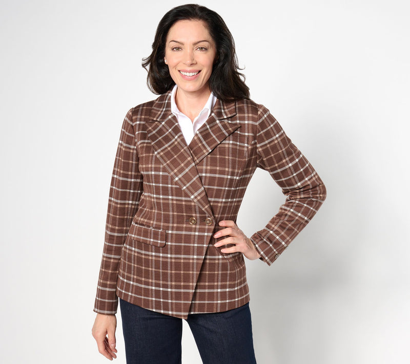 BEAUTIFUL by Lawrence Zarian Silky Ponte Double Button Blazer — View 3
