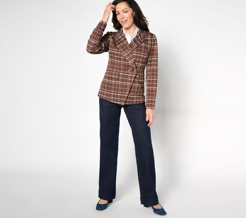 BEAUTIFUL by Lawrence Zarian Silky Ponte Double Button Blazer — View 11