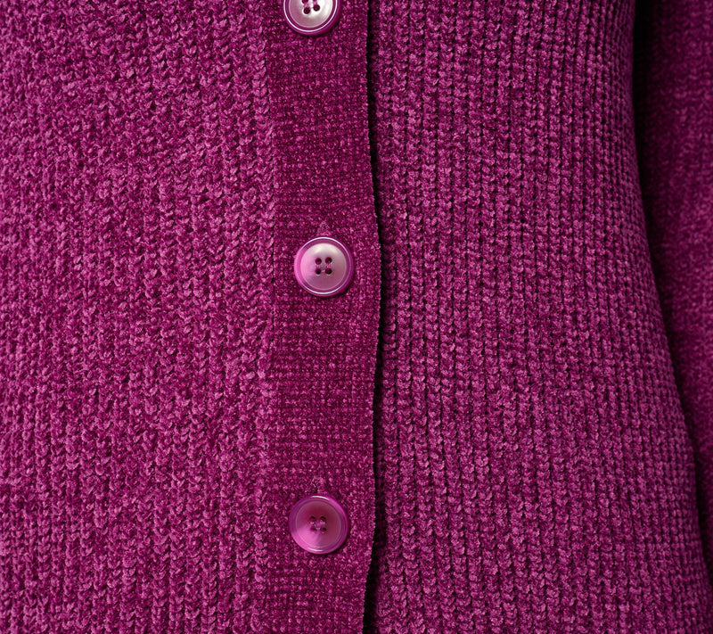 Belle by Kim Gravel Chenille Shaker Knit Boxy Cardigan — View 4