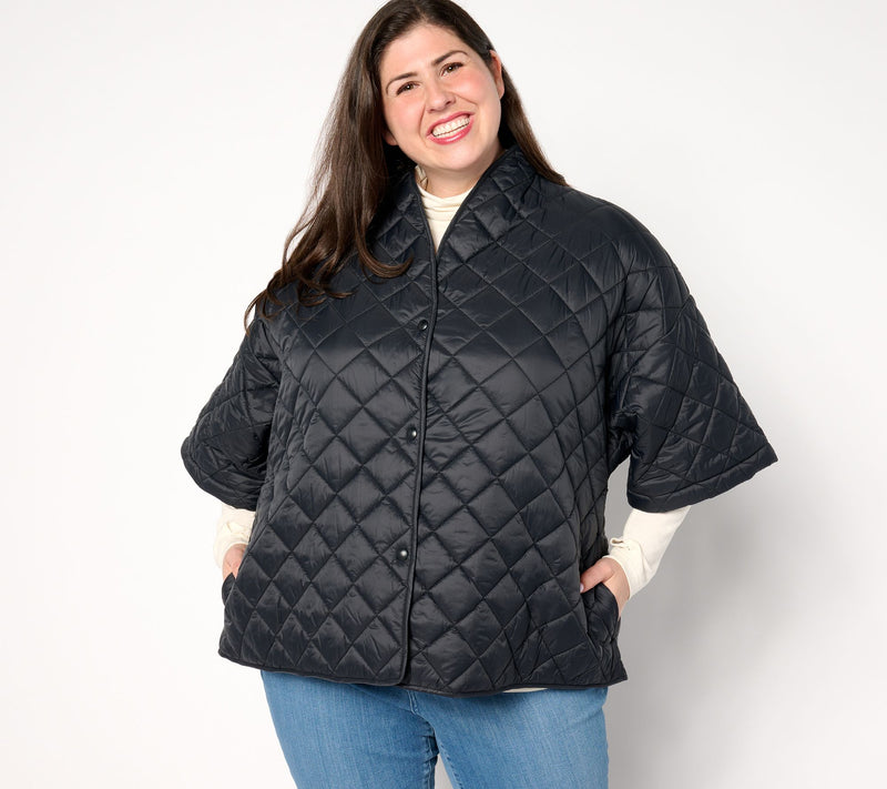 Joan Rivers Quilted 3/4-Sleeve Button Back Detailed Jacket — View 14
