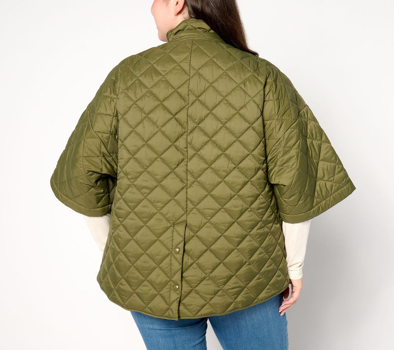 Joan Rivers Quilted 3/4-Sleeve Button Back Detailed Jacket — View 2