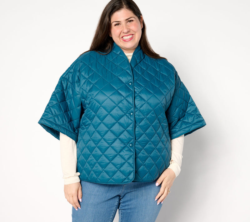 Joan Rivers Quilted 3/4-Sleeve Button Back Detailed Jacket — View 18