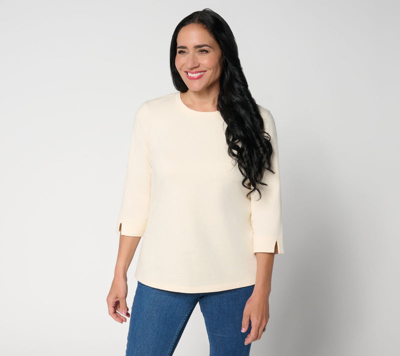 Denim & Co. Essentials Perfect Jersey Round-Neck 3/4-Sleeve Top — View 24