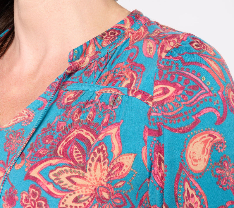 Belle by Kim Gravel Rayon Spandex Fall Flora 3/4 Sleeve Top — View 4