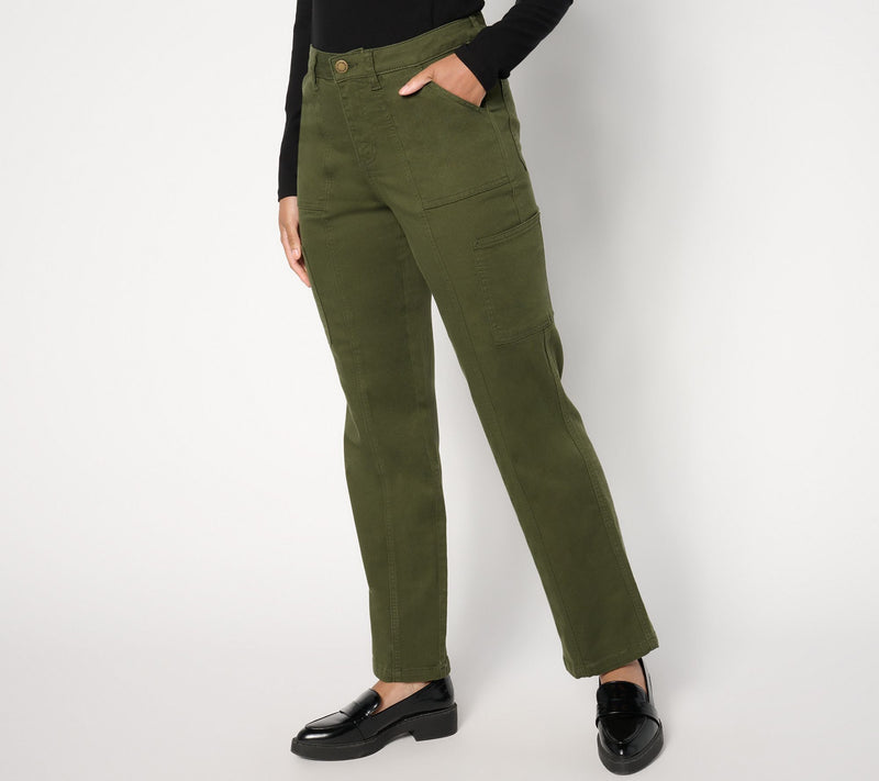Belle by Kim Gravel Tall TripleLuxe Twill Relaxed Cargo Jean — Main view