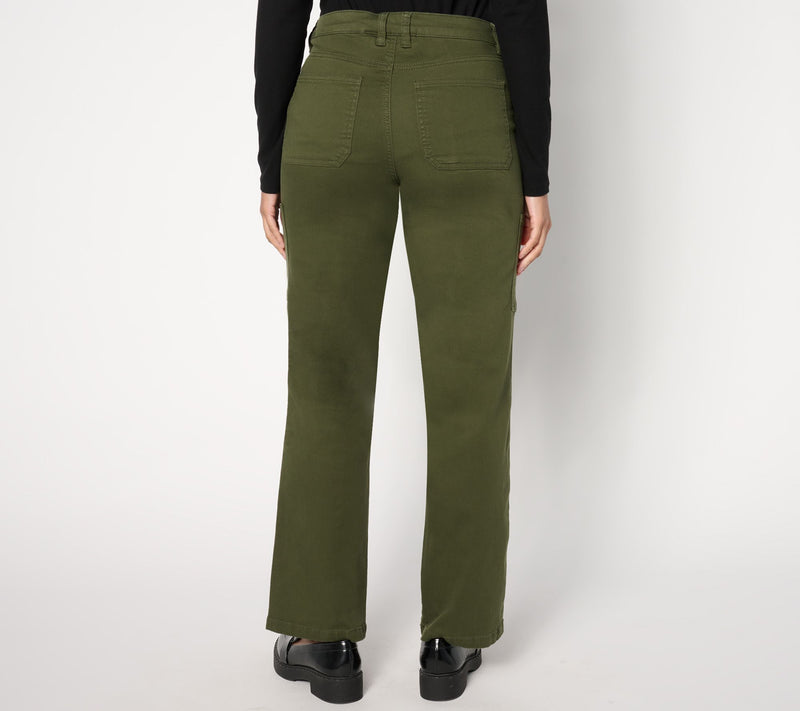 Belle by Kim Gravel Tall TripleLuxe Twill Relaxed Cargo Jean — View 2