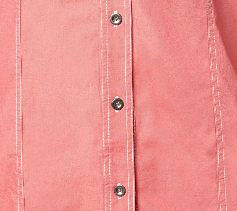 Joan Rivers Solid Button Front Shirt with Topstich Detail — View 4
