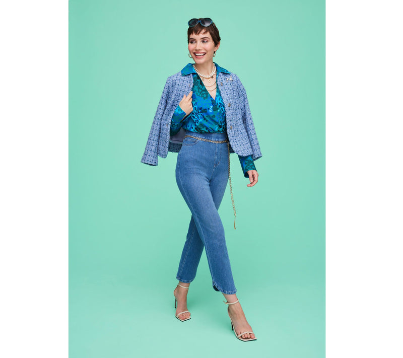 Isaac Mizrahi Live! Woven Tweed Lady Jacket with Pockets — View 7