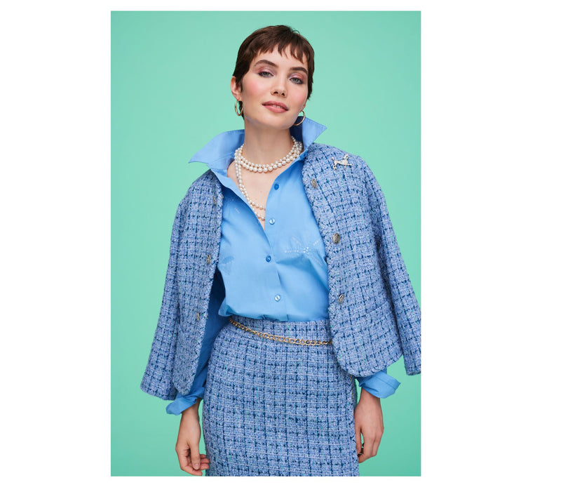 Isaac Mizrahi Live! Woven Tweed Lady Jacket with Pockets — View 6