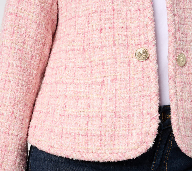 Isaac Mizrahi Live! Woven Tweed Lady Jacket with Pockets — View 4
