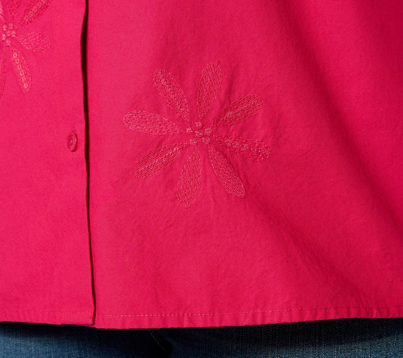 Isaac Mizrahi Live! Sequin Embellished Cotton Poplin Shirt — View 4