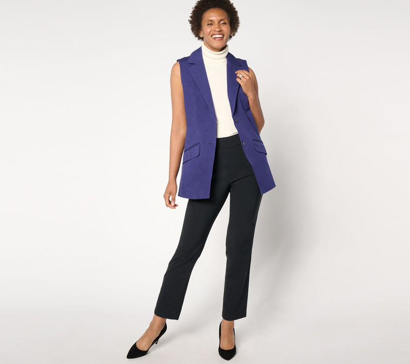 Isaac Mizrahi Live! Regular 24/7 Stretch Blazer Vest w/ Pockets — View 5