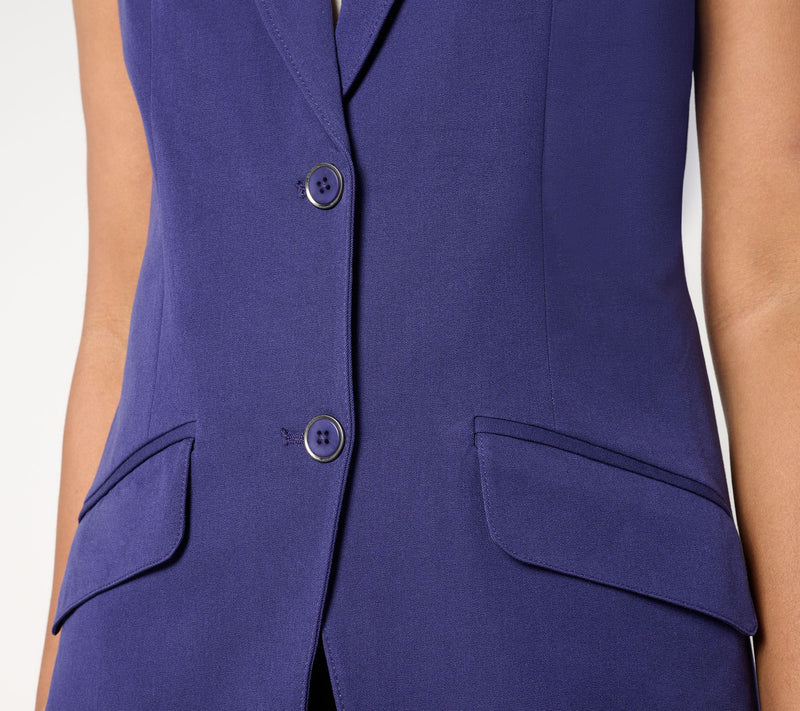 Isaac Mizrahi Live! Regular 24/7 Stretch Blazer Vest w/ Pockets — View 6