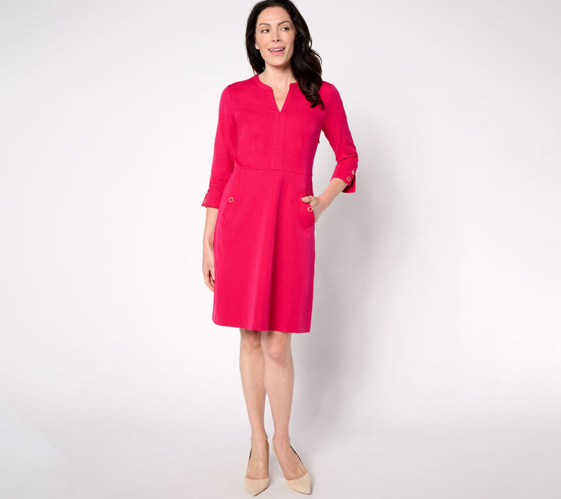 Isaac Mizrahi Live! Regular 24/7 Stretch Lady Dress with Pockets — Main view