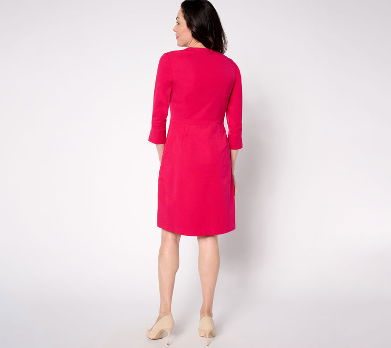 Isaac Mizrahi Live! Regular 24/7 Stretch Lady Dress with Pockets — View 2