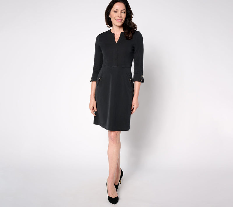 Isaac Mizrahi Live! Regular 24/7 Stretch Lady Dress with Pockets — View 8