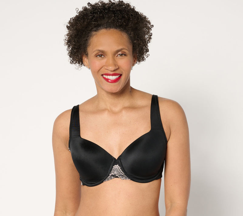 Breezies Two-Tone Lace Shimmer Lightly Padded Underwire Bra — View 9