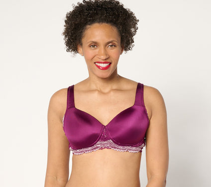 Breezies Two-Tone Lace Shimmer Lightly Padded Wirefree Bra