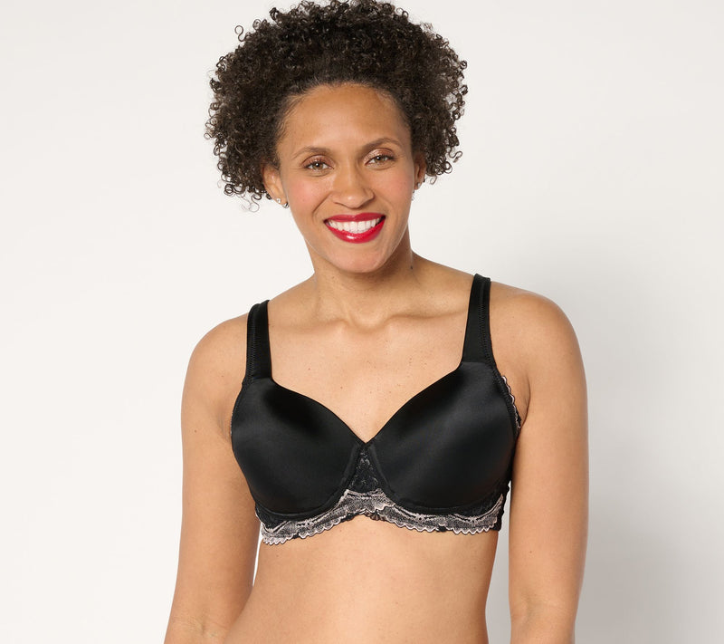 Breezies Two-Tone Lace Shimmer Lightly Padded Wirefree Bra — View 9