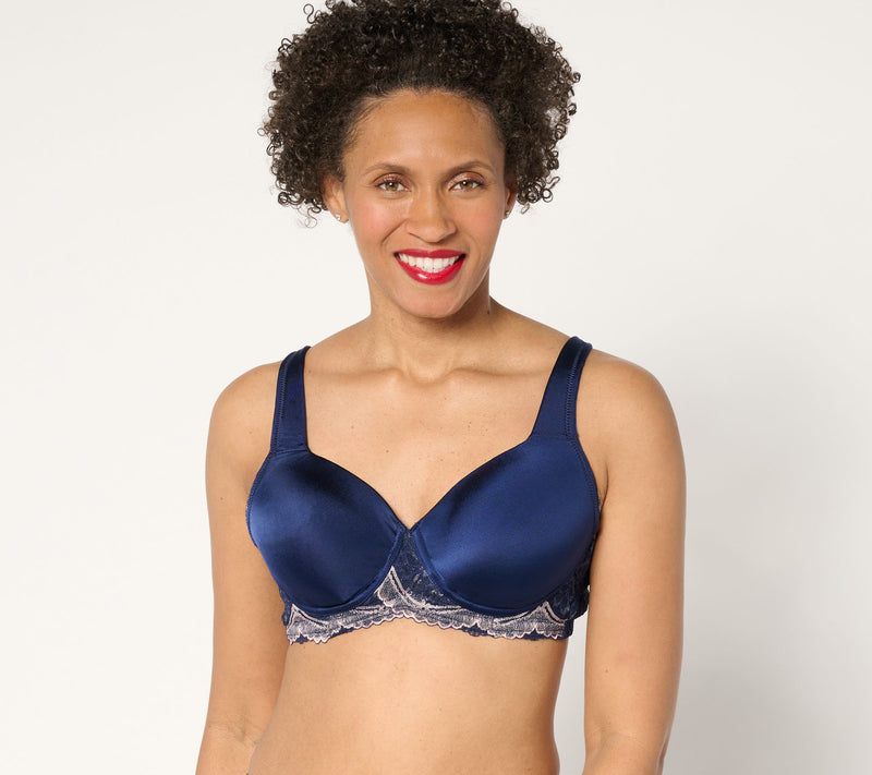 Breezies Two-Tone Lace Shimmer Lightly Padded Wirefree Bra — View 7