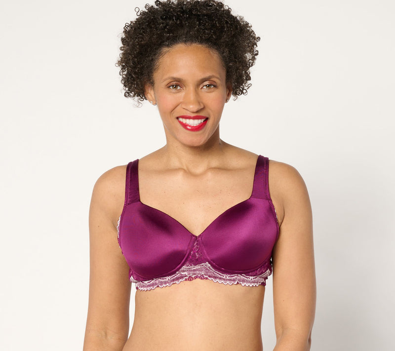 Breezies Two-Tone Lace Shimmer Lightly Padded Wirefree Bra — View 3