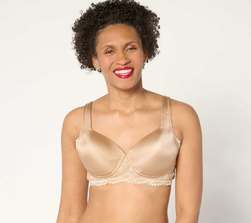 Breezies Two-Tone Lace Shimmer Lightly Padded Wirefree Bra — View 5