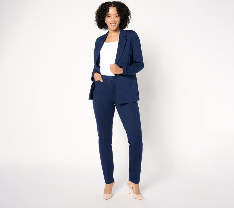 Tailored by Susan Graver Regular Smart Ponte Slim Leg Trouser — View 17