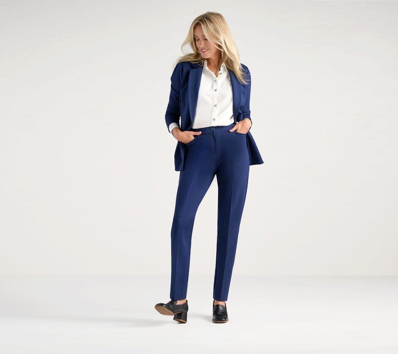 Tailored by Susan Graver Petite Smart Ponte Slim Leg Trouser — View 19