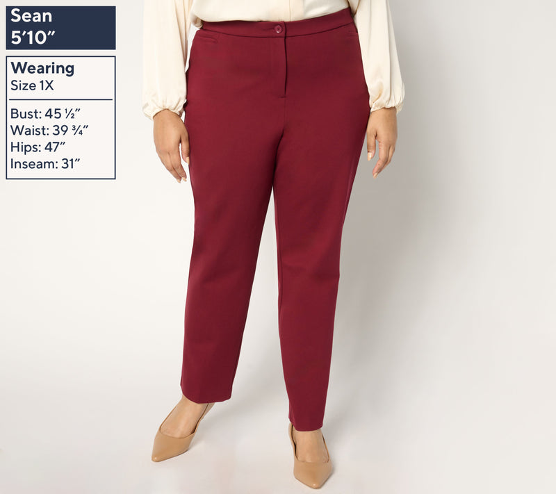 Tailored by Susan Graver Tall Smart Ponte Slim Leg Trouser — View 14