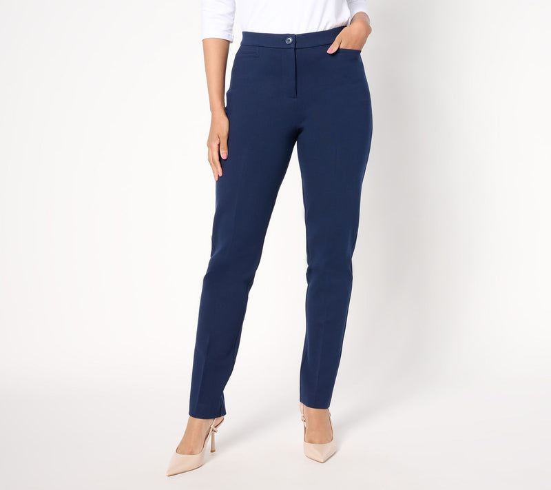 Tailored by Susan Graver Tall Smart Ponte Slim Leg Trouser — Main view