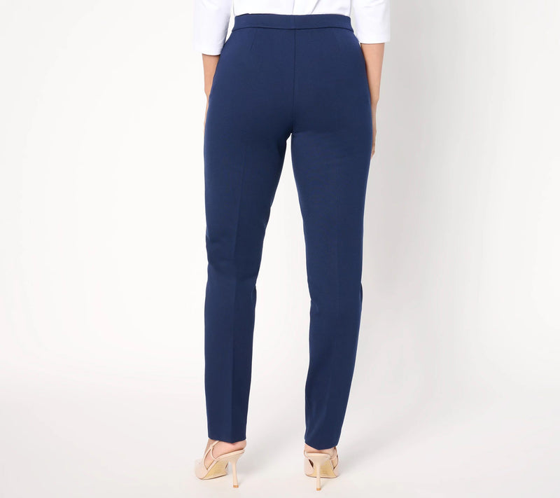 Tailored by Susan Graver Tall Smart Ponte Slim Leg Trouser — View 16