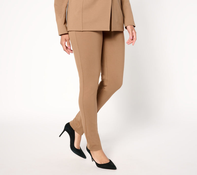 Tailored by Susan Graver Tall Smart Ponte Slim Leg Trouser — View 7